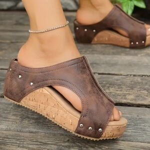 Brown Wedge Sandals